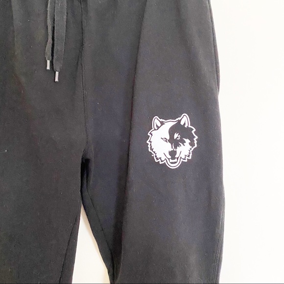 Holloway Mens Black Athletic Fleece Wolf Cotton Blend Loungewear Sweatpants - Picture 2 of 9